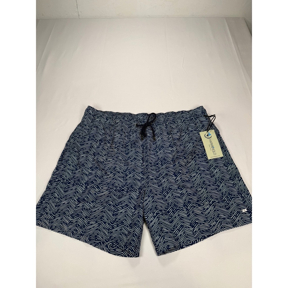 Harmont & Blaine Bahamas Mens Swim Trunks Navy White Chevron XL NWT